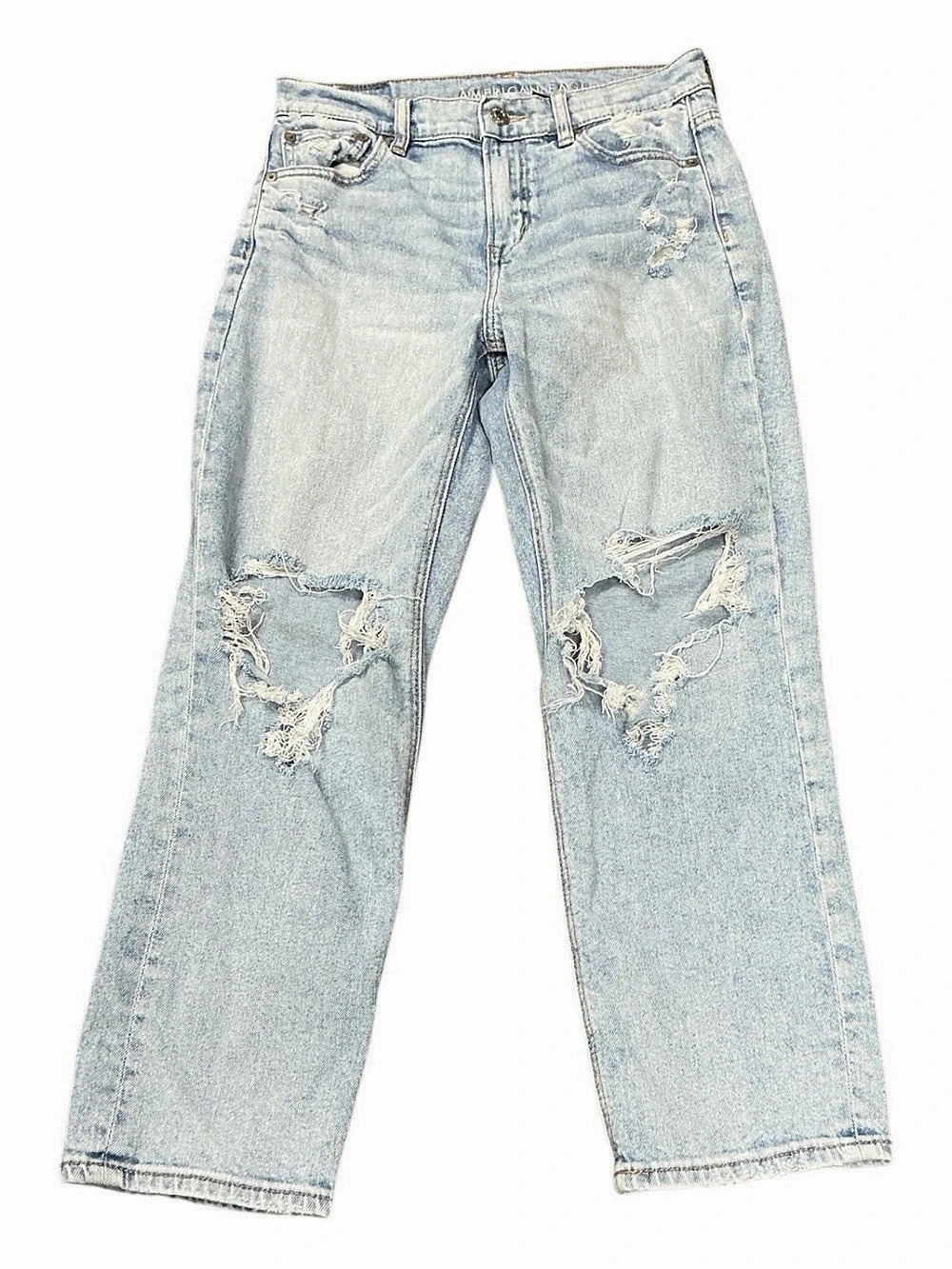 American Eagle Ne(X)t Level Highest Waist Straight Jean Straight Leg Distressed